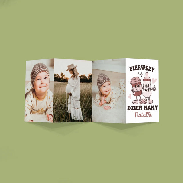 Imię i Podpis: Pierwszy Dzień Mamy Kawa Mleko - Duża Harmonijka Ze Zdjęć