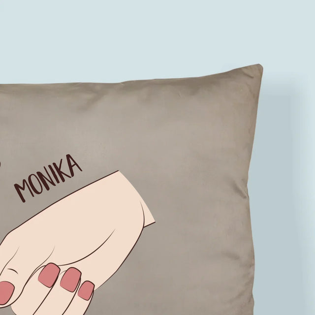 Imię i Podpis: Pierwszy Wspólny Dzień Mamy - Poduszka z Nadrukiem