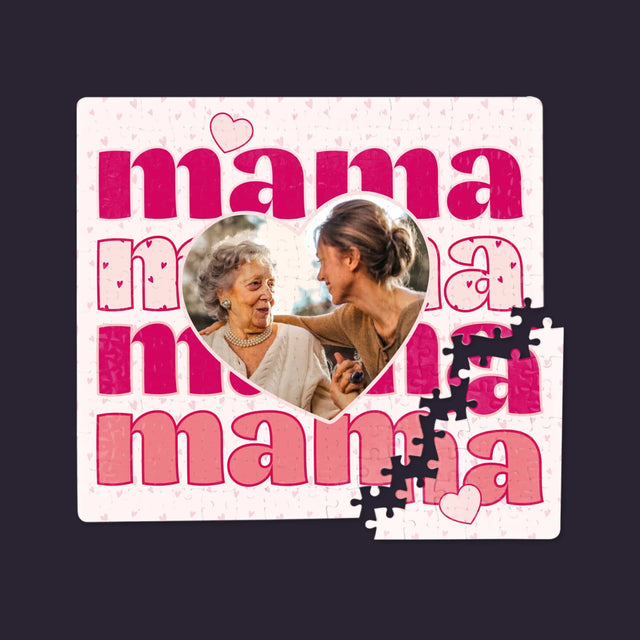 Zdjęcie i Podpis: Słowa Mama - Personalizowane Puzzle