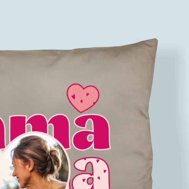 Zdjęcie i Podpis: Słowa Mama - Poduszka z Nadrukiem