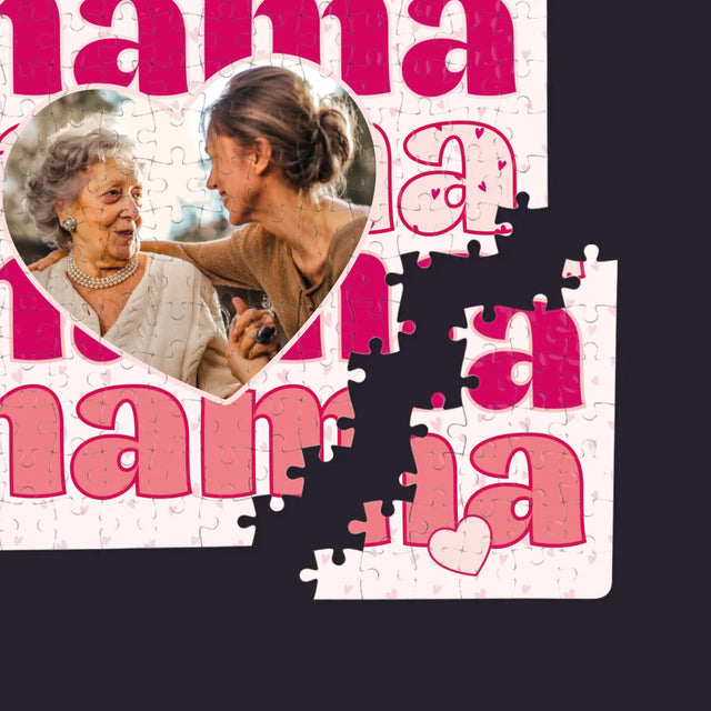 Zdjęcie i Podpis: Słowa Mama - Personalizowane Puzzle