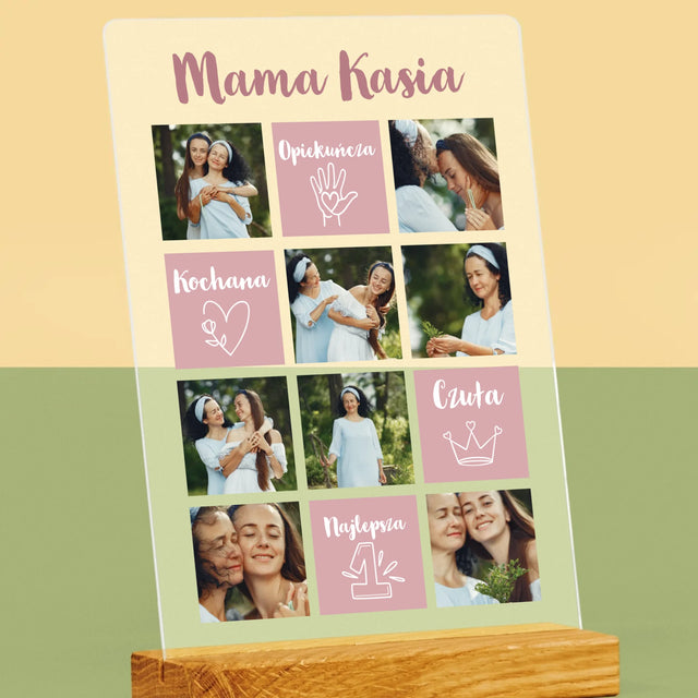 Fotokolaż: Cechy Mamy - Wydruk Na Szkle Akrylowym
