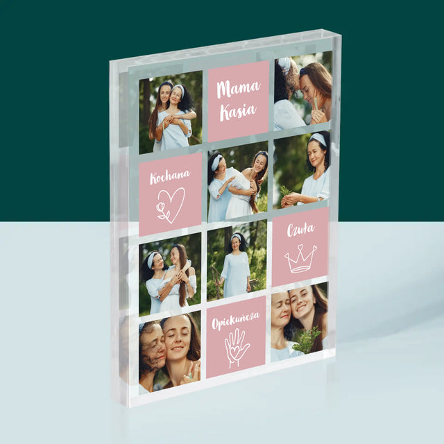 Fotokolaż: Cechy Mamy - Blok Akrylowy z Nadrukiem