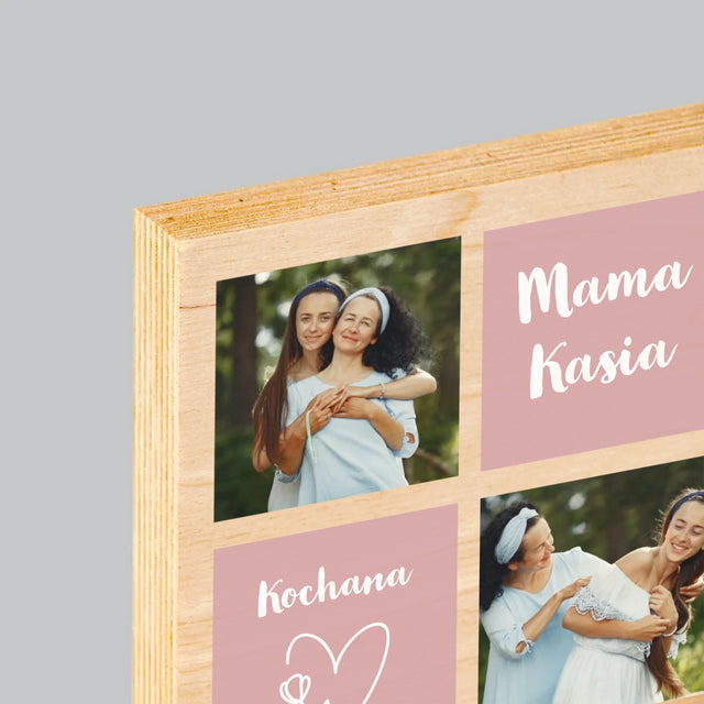Fotokolaż: Cechy Mamy - Wydruk Na Drewnie