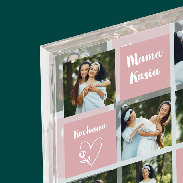 Fotokolaż: Cechy Mamy - Blok Akrylowy z Nadrukiem
