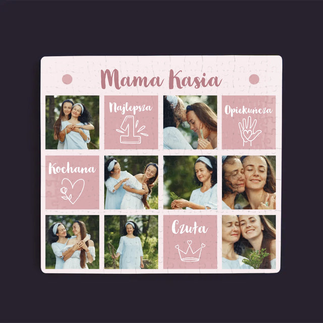 Fotokolaż: Cechy Mamy - Personalizowane Puzzle