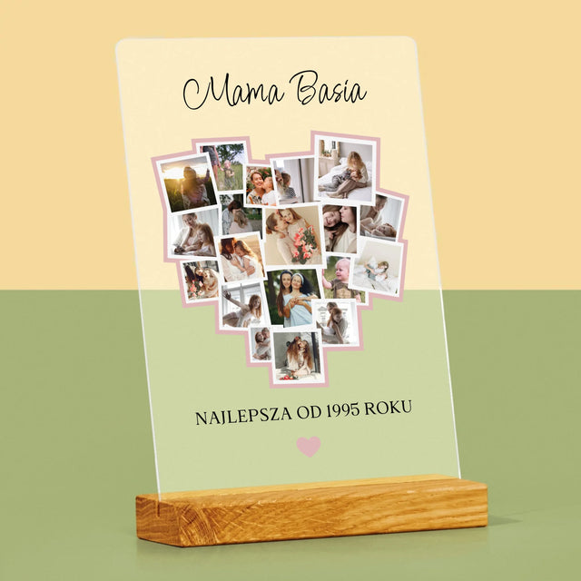 Fotokolaż: Serce Dla Mamy - Wydruk Na Szkle Akrylowym