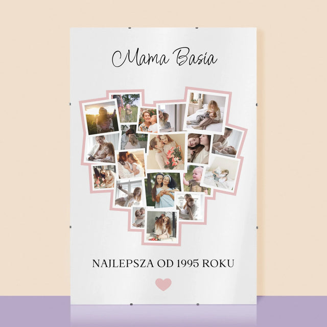 Fotokolaż: Serce Dla Mamy - Personalizowany Plakat