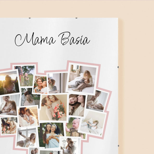 Fotokolaż: Serce Dla Mamy - Personalizowany Plakat