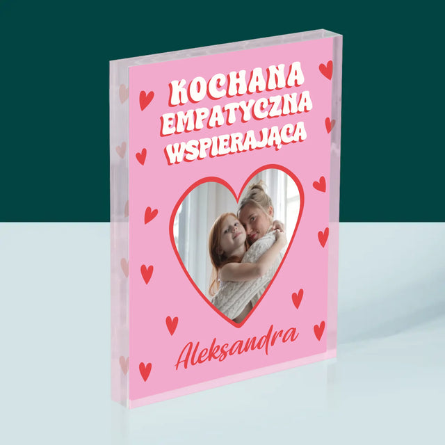 Zdjęcie i Podpis: Cechy Mamusi - Blok Akrylowy z Nadrukiem