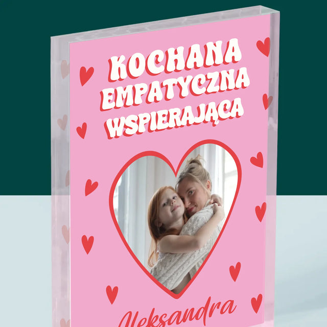 Zdjęcie i Podpis: Cechy Mamusi - Blok Akrylowy z Nadrukiem