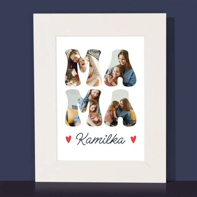 Słowo Ze Zdjęć: Mama Imię - Ramka Na Zdjęcie