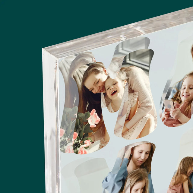 Słowo Ze Zdjęć: Mama Imię - Blok Akrylowy z Nadrukiem