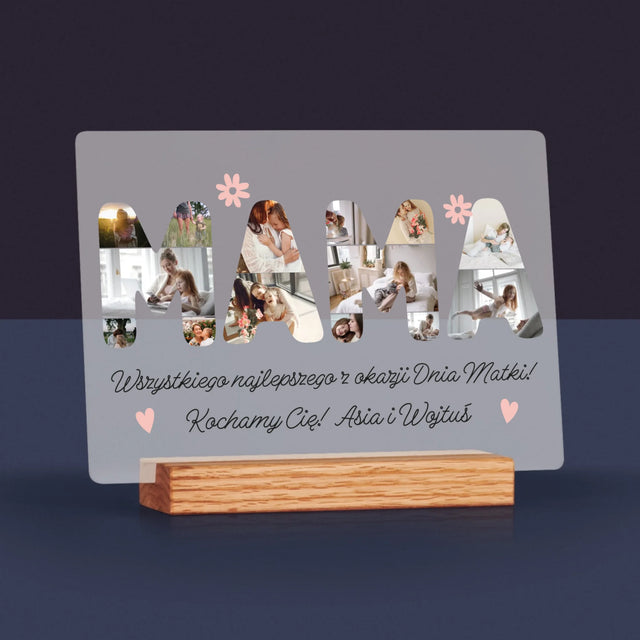 Słowo Ze Zdjęć: Życzenia Dla Mamy - Wydruk Na Szkle Akrylowym