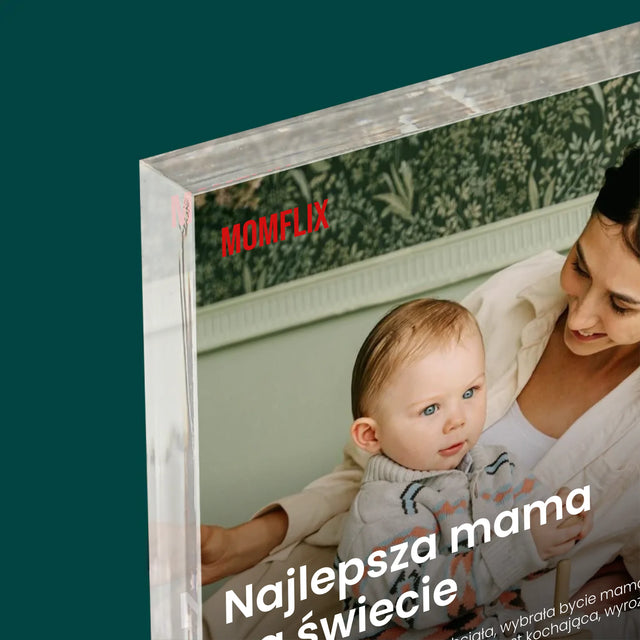 Fotokolaż: Personalizowany Plakat Netflix Dla Mamy - Blok Akrylowy z Nadrukiem