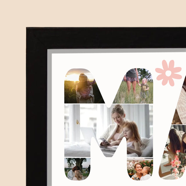 Słowo Ze Zdjęć: Życzenia Dla Mamy - Wydruk Obramowany 20X40