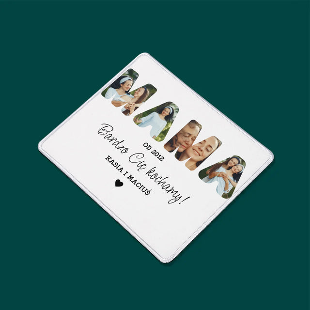 Słowo Ze Zdjęć: Mamo Bardzo Cię Kochamy - Podkładka Pod Myszkę