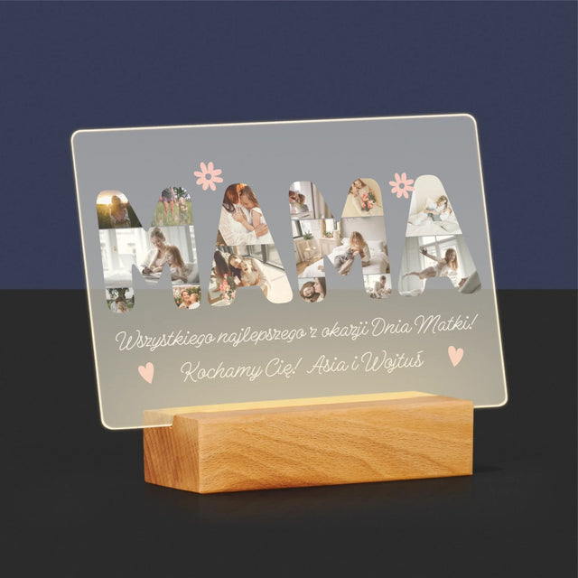 Słowo Ze Zdjęć: Życzenia Dla Mamy - Wydruk Na Szkle Akrylowym
