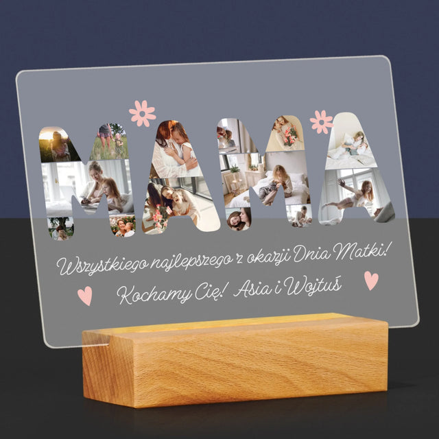 Słowo Ze Zdjęć: Życzenia Dla Mamy - Wydruk Na Szkle Akrylowym