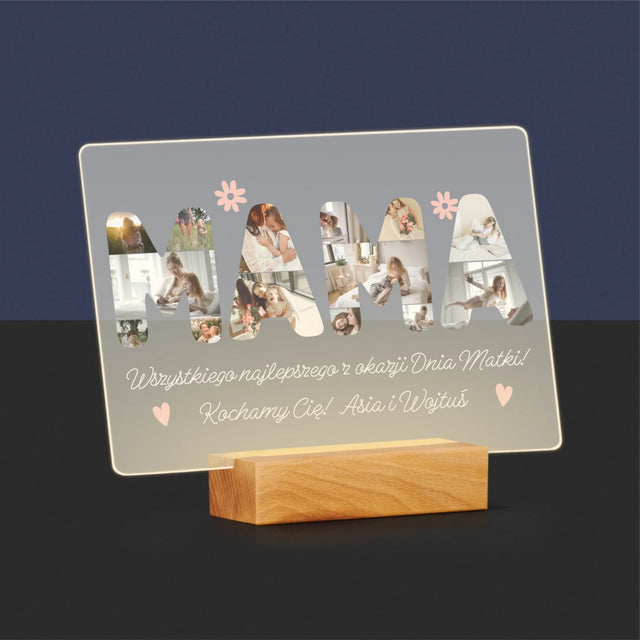 Słowo Ze Zdjęć: Życzenia Dla Mamy - Wydruk Na Szkle Akrylowym