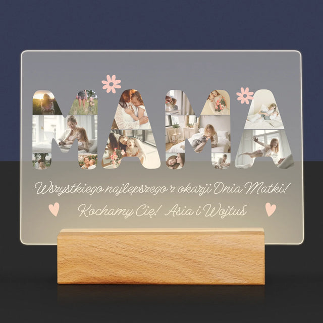 Słowo Ze Zdjęć: Życzenia Dla Mamy - Wydruk Na Szkle Akrylowym
