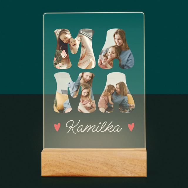 Słowo Ze Zdjęć: Mama Imię - Wydruk Na Szkle Akrylowym