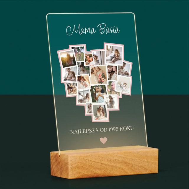 Fotokolaż: Serce Dla Mamy - Wydruk Na Szkle Akrylowym