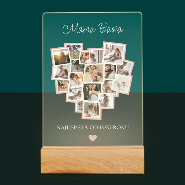 Fotokolaż: Serce Dla Mamy - Wydruk Na Szkle Akrylowym