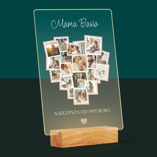 Fotokolaż: Serce Dla Mamy - Wydruk Na Szkle Akrylowym