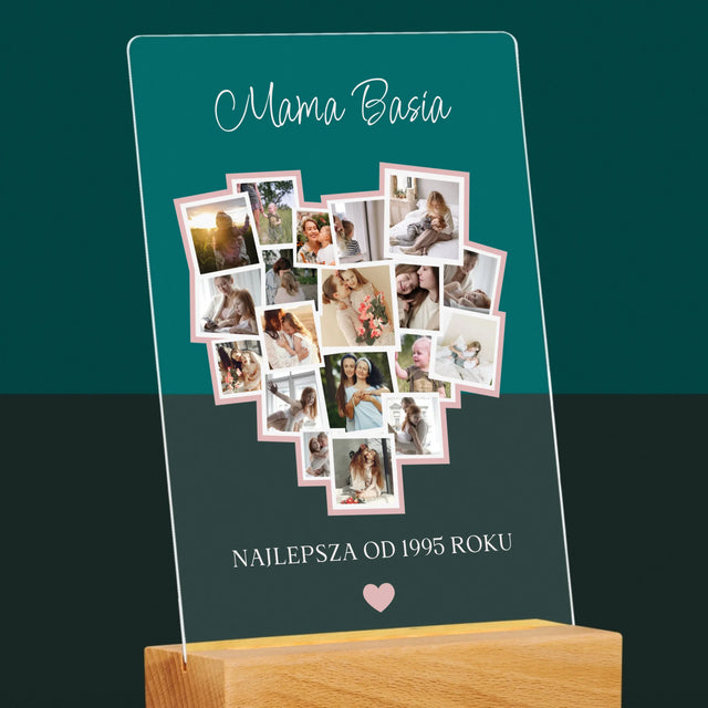 Fotokolaż: Serce Dla Mamy - Wydruk Na Szkle Akrylowym