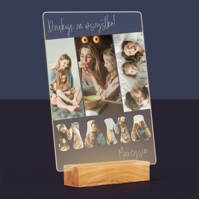 Fotokolaż: Mamo Dziękuję Za Wszystko - Wydruk Na Szkle Akrylowym
