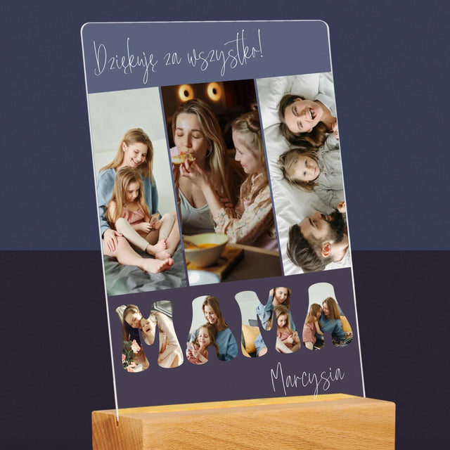 Fotokolaż: Mamo Dziękuję Za Wszystko - Wydruk Na Szkle Akrylowym