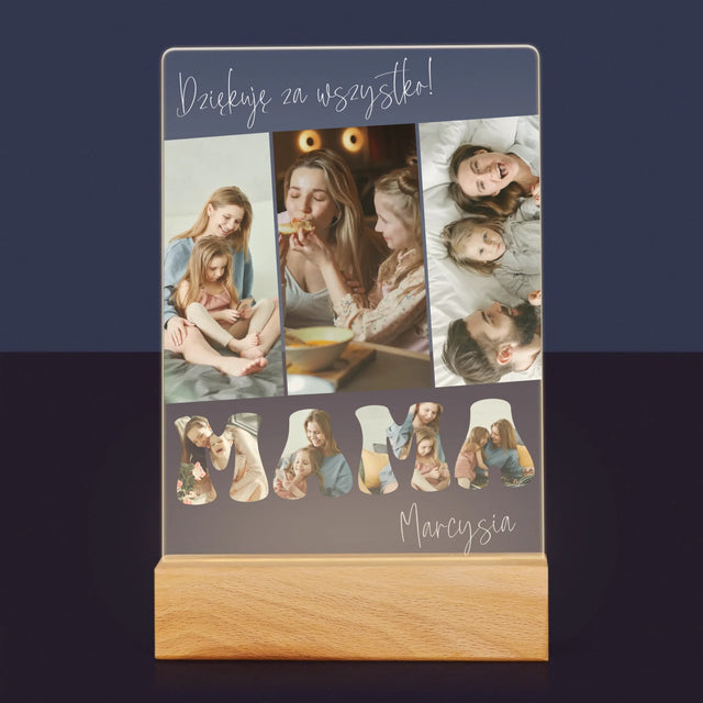 Fotokolaż: Mamo Dziękuję Za Wszystko - Wydruk Na Szkle Akrylowym