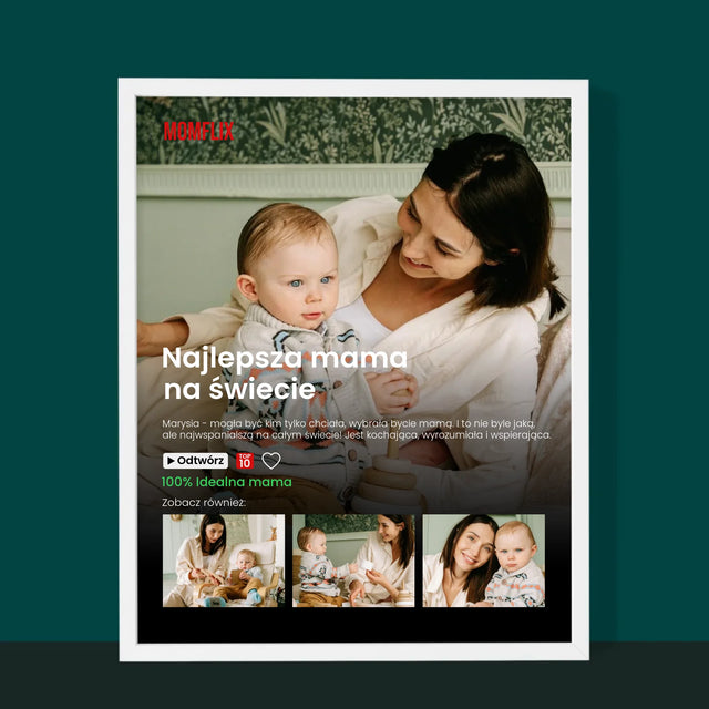Fotokolaż: Personalizowany Plakat Netflix Dla Mamy - Wydruk Obramowany