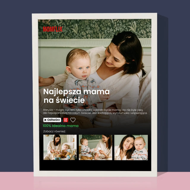 Fotokolaż: Personalizowany Plakat Netflix Dla Mamy - Wydruk Obramowany