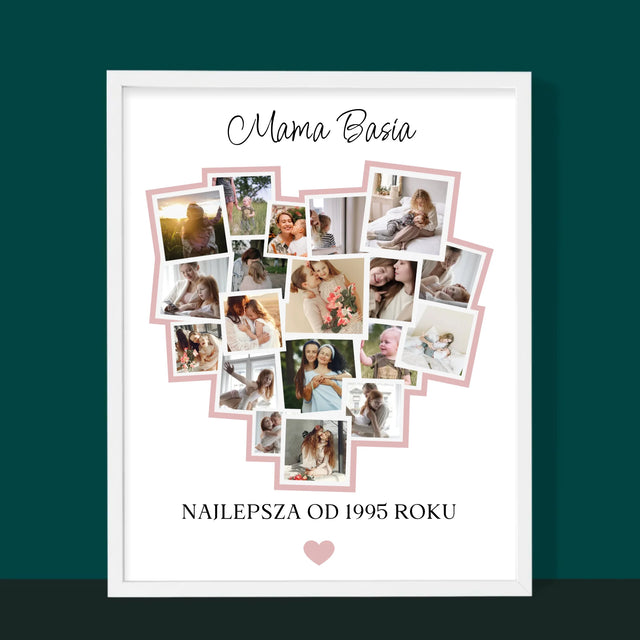 Fotokolaż: Serce Dla Mamy - Wydruk Obramowany