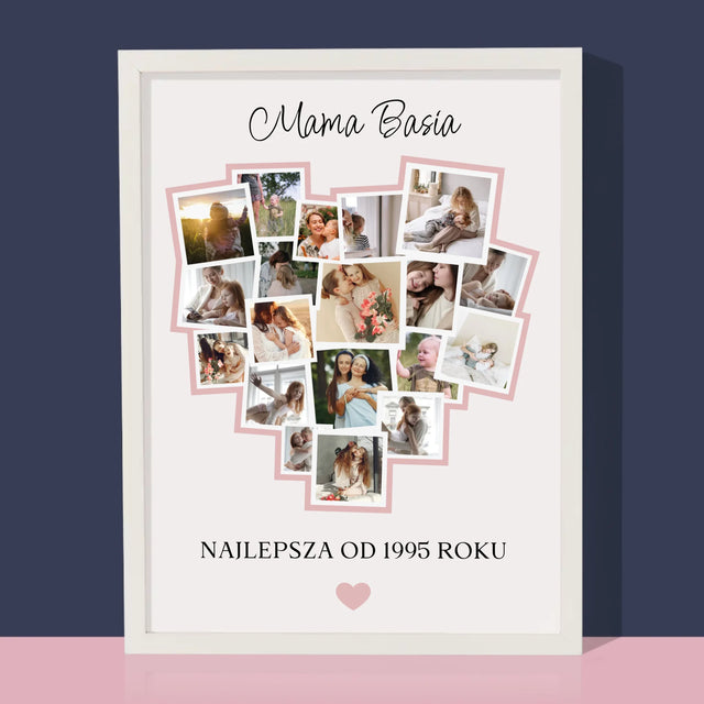Fotokolaż: Serce Dla Mamy - Wydruk Obramowany