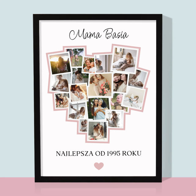 Fotokolaż: Serce Dla Mamy - Wydruk Obramowany