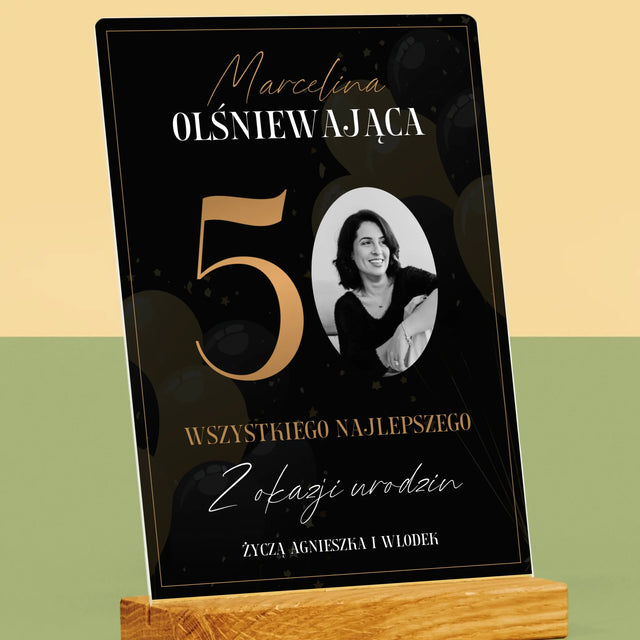 Zdjęcie I Podpis: Olśniewająca 50 - Wydruk Na Szkle Akrylowym