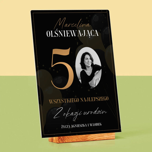 Zdjęcie I Podpis: Olśniewająca 50 - Wydruk Na Szkle Akrylowym