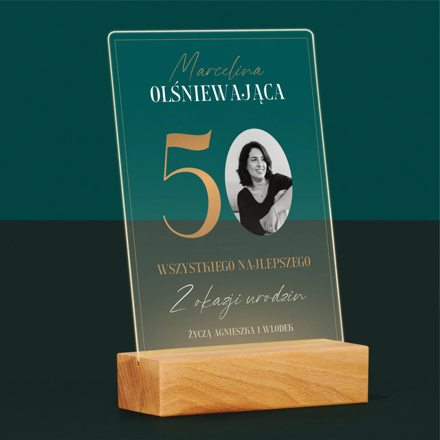 Zdjęcie I Podpis: Olśniewająca 50 - Wydruk Na Szkle Akrylowym