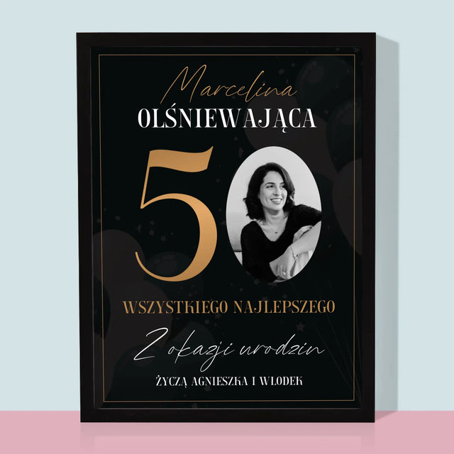 Zdjęcie I Podpis: Olśniewająca 50 - Wydruk Obramowany