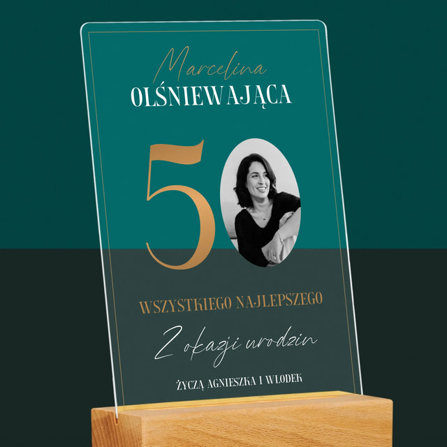 Zdjęcie I Podpis: Olśniewająca 50 - Wydruk Na Szkle Akrylowym