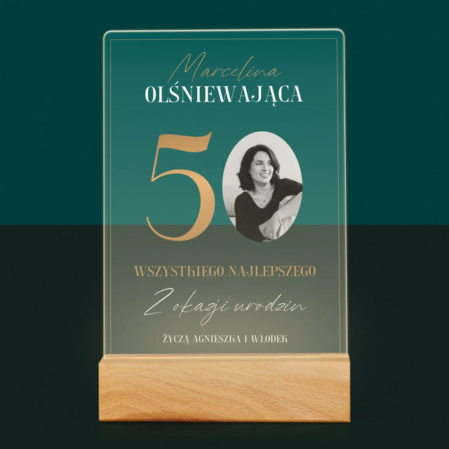 Zdjęcie I Podpis: Olśniewająca 50 - Wydruk Na Szkle Akrylowym
