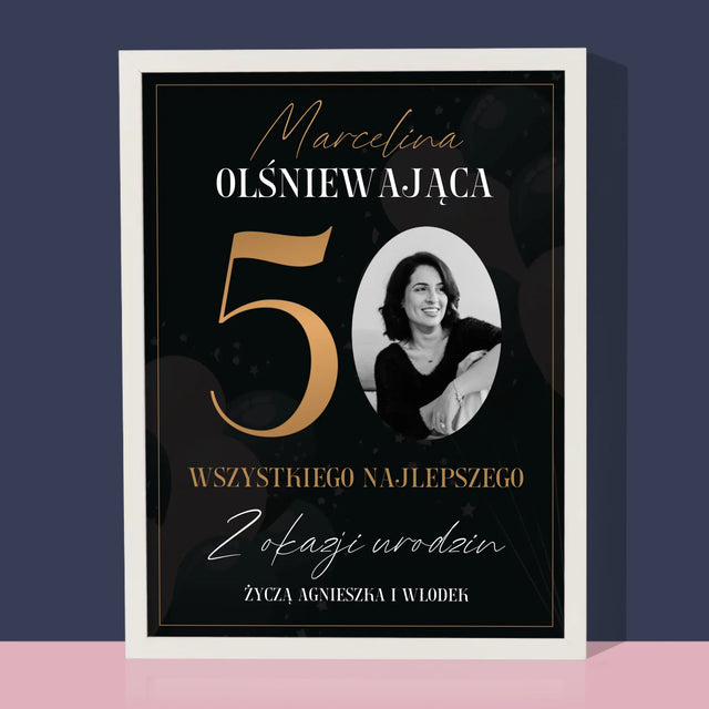 Zdjęcie I Podpis: Olśniewająca 50 - Wydruk Obramowany