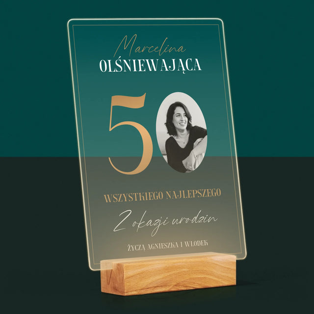 Zdjęcie I Podpis: Olśniewająca 50 - Wydruk Na Szkle Akrylowym