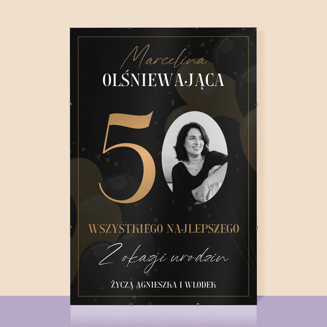 Zdjęcie I Podpis: Olśniewająca 50 - Personalizowany Plakat