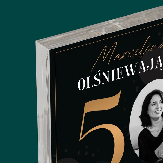 Zdjęcie I Podpis: Olśniewająca 50 - Blok Akrylowy z Nadrukiem