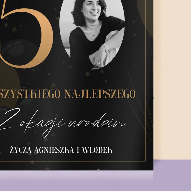 Zdjęcie I Podpis: Olśniewająca 50 - Personalizowany Plakat