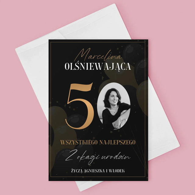 Zdjęcie I Podpis: Olśniewająca 50 - Kartka Z Życzeniami